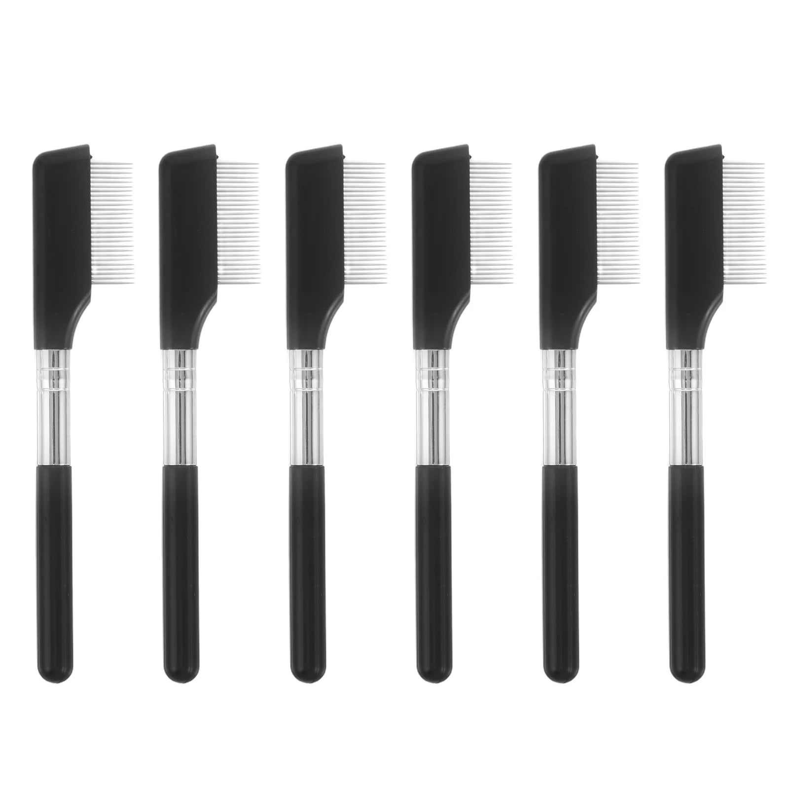 6pcs Eyelash Comb Steel Tooth Lash Separator Brow Styling Tool Clump-Free Reusable Makeup Accessory Metal Lash Definer