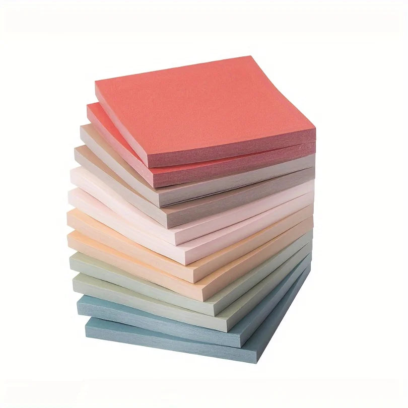 sticky note, Set of 6 Pads Featuring 50 Self-Adhesive Notes in Vintage Colors, Ideal for Home, Office, And Journaling. cute