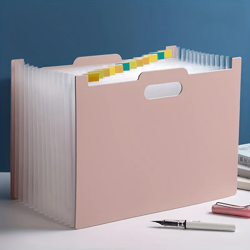 Modern White A4 Letter Size Foldable File Organizer , Tabs for Easy Organization Ideal Desktop Document Holder, Desktop Storage